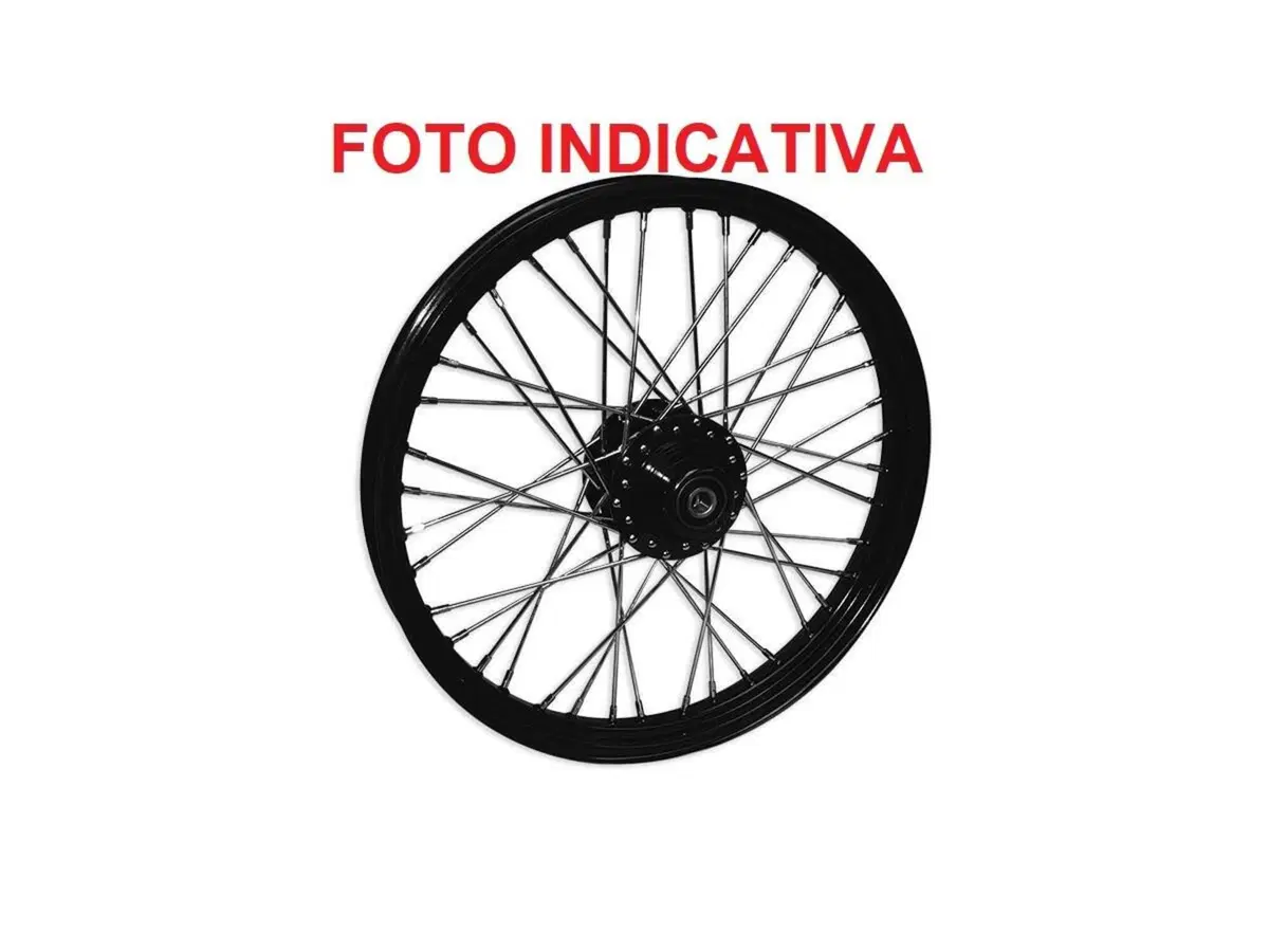 Ruota anteriore a 40 raggi nera e cromo 19x2,5 Per 