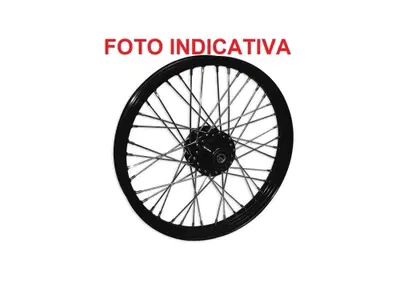 Ruota anteriore a 40 raggi nera e cromo 19x2,5 Per 