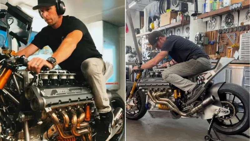 Montare un V8 Ferrari da 380 CV su una moto? In America l'hanno fatto e funziona [VIDEO]