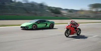 Lamborghini Temerario vs. Ducati Panigale V4: chi la spunta? La sfida ad Imola