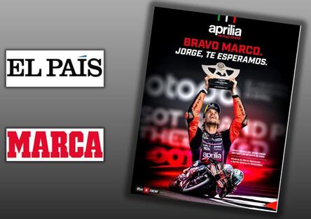 Aprilia si è comprata due pagine di giornali spagnoli per dire qualcosa a Jorge Martin