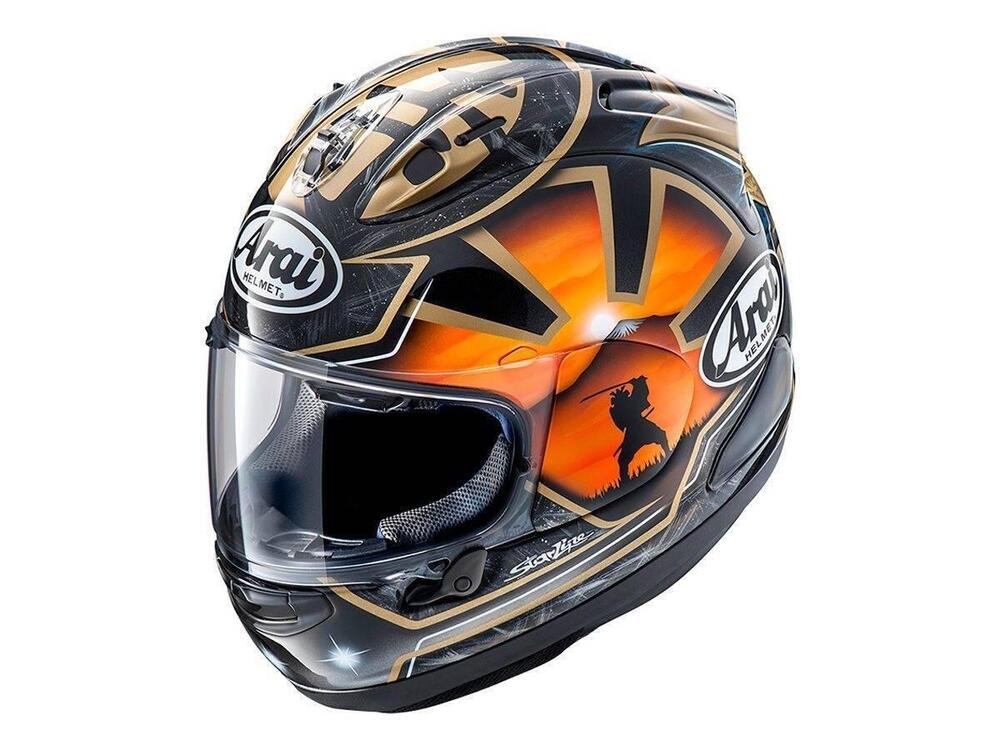 Casco Arai Rx-7 Dani Pedrosa Gold Spirit in fibra