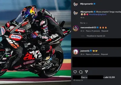 MotoGP 2025. Jorge Martin posta una foto dell'Aprilia MotoGP: Seriamente, ho tanta voglia di tornare!