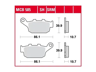 Pastiglie posteriori organiche per Buell XB9 e XB1 