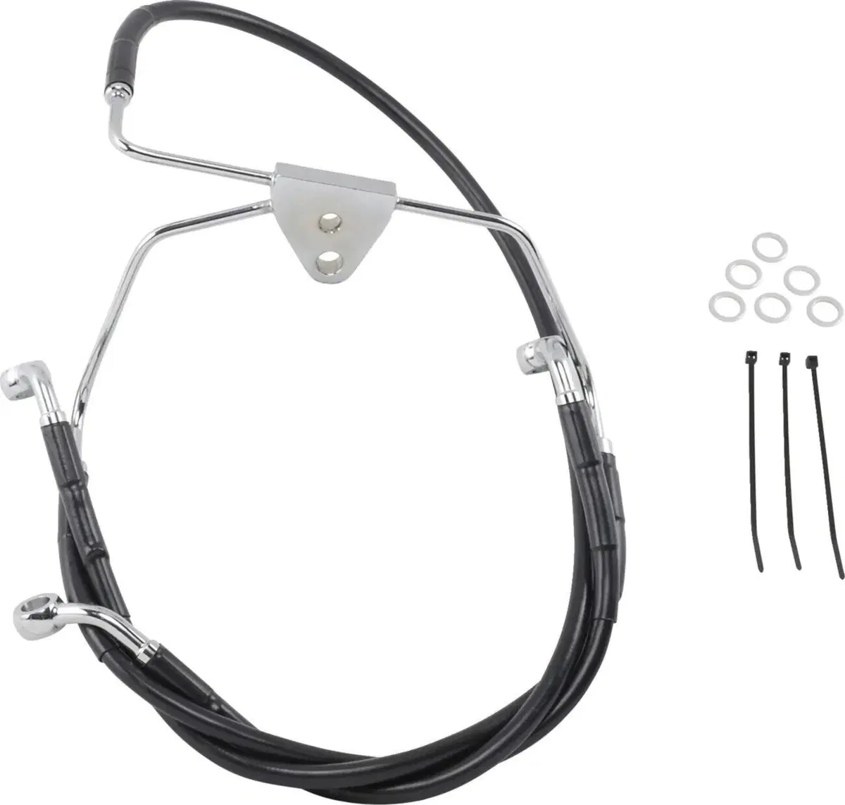 Tubo freno ant treccia Nero FLHT e FLHX disco dopp Drag Specialties
