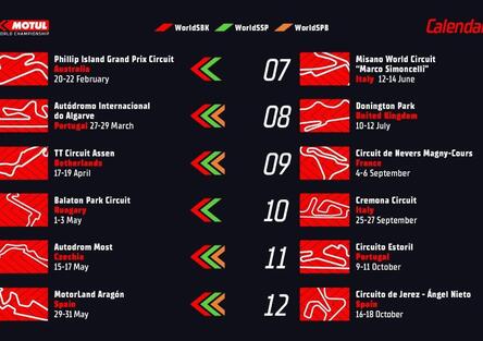 SBK. Ecco il calendario provvisorio 2026