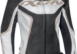 Giacca moto donna pelle Ixon TRINITY bianco nero o