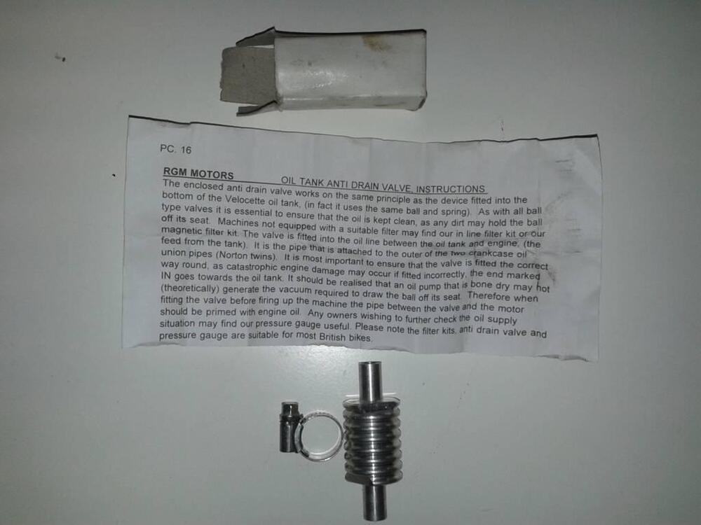 Valvola chiusura olio Norton Commando