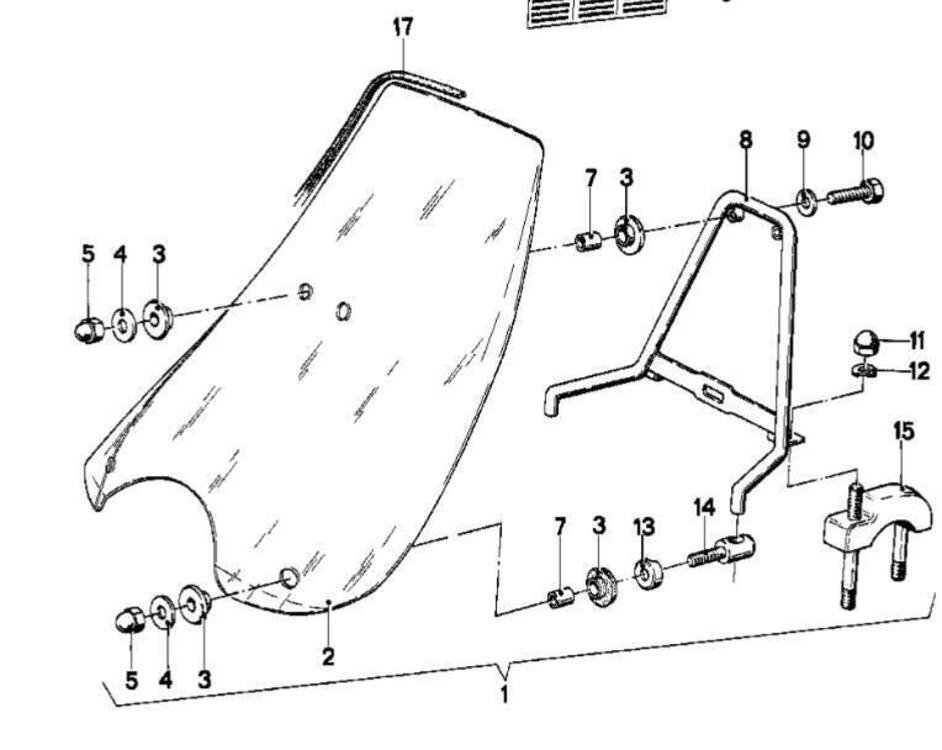 BMW R 75/5 60/5 50/5 PARABREZZA CUPOLINO ORIGINALE (2)