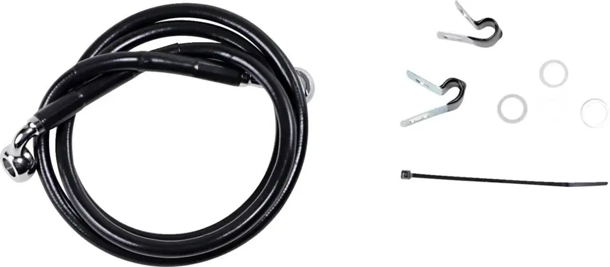 Tubo freno ant nero lungo stock per Softail Night Drag Specialties