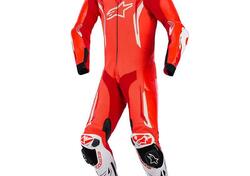 Tuta Moto Pelle Alpinestars Gp Tech V5 Rosso Fluo
