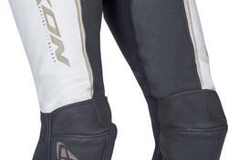 Pantaloni moto donna pelle Ixon TRINITY bianco ner