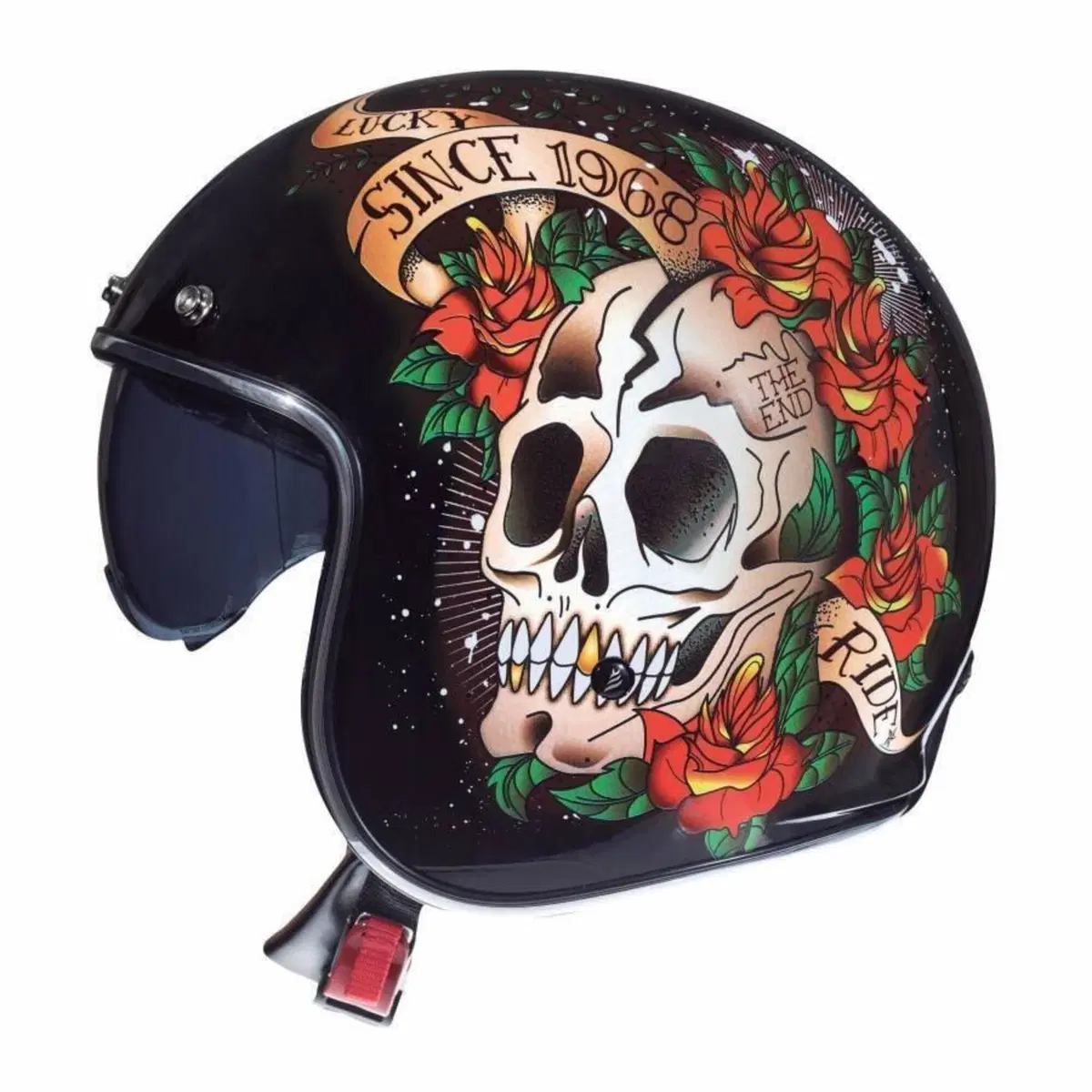 Casco jet Mt Helmets Le Mans 2 SV S Skull Roses A1 (2)