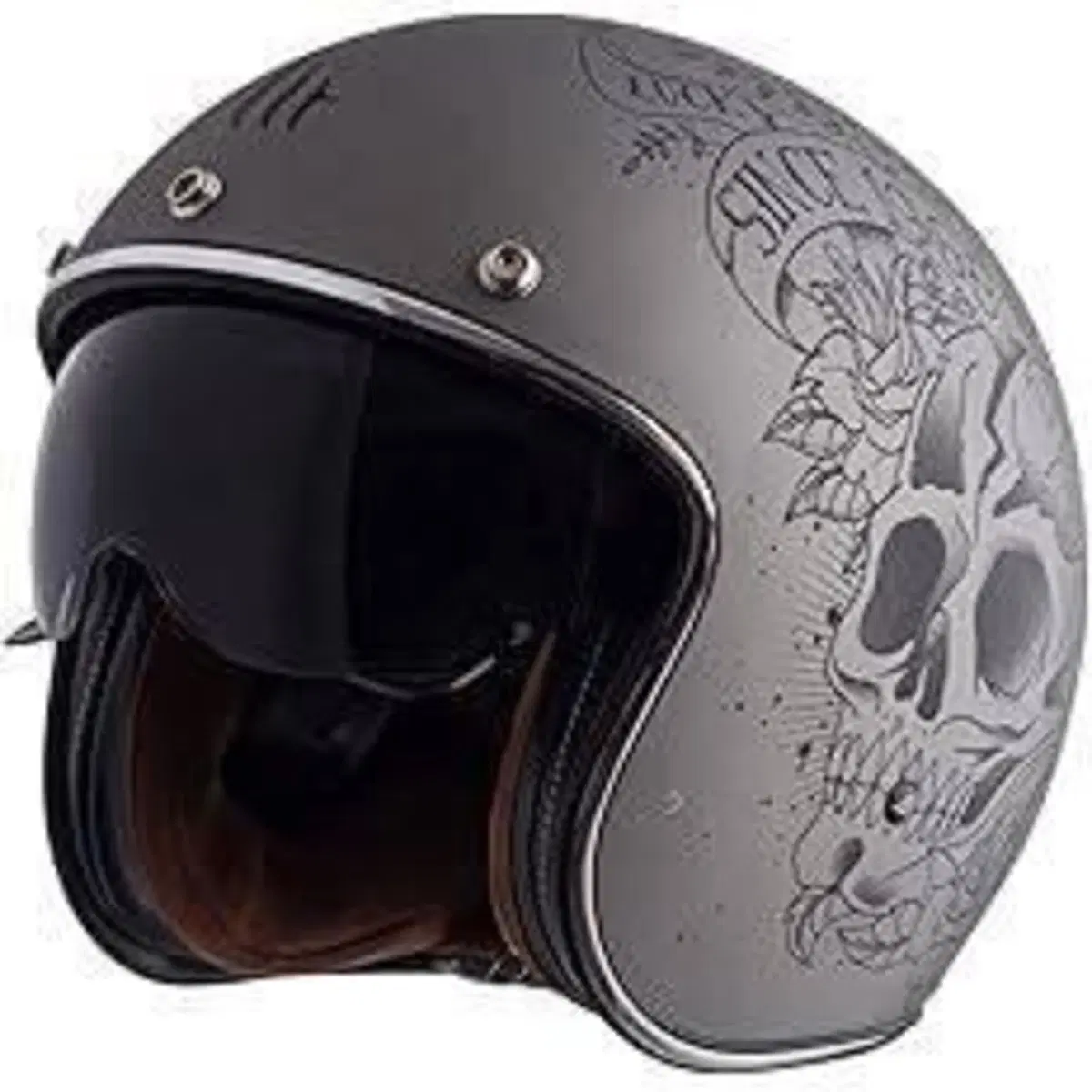 Casco jet Mt Helmets Le Mans 2 SV S Skull Roses A2