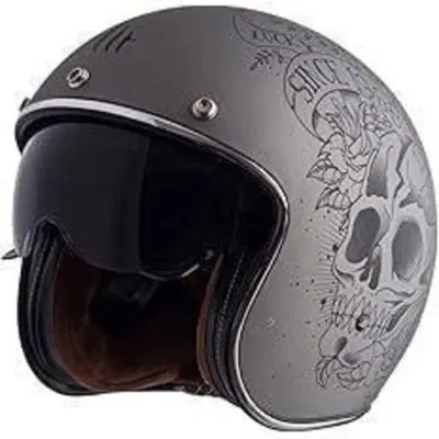 Casco jet Mt Helmets Le Mans 2 SV S Skull Roses A2
