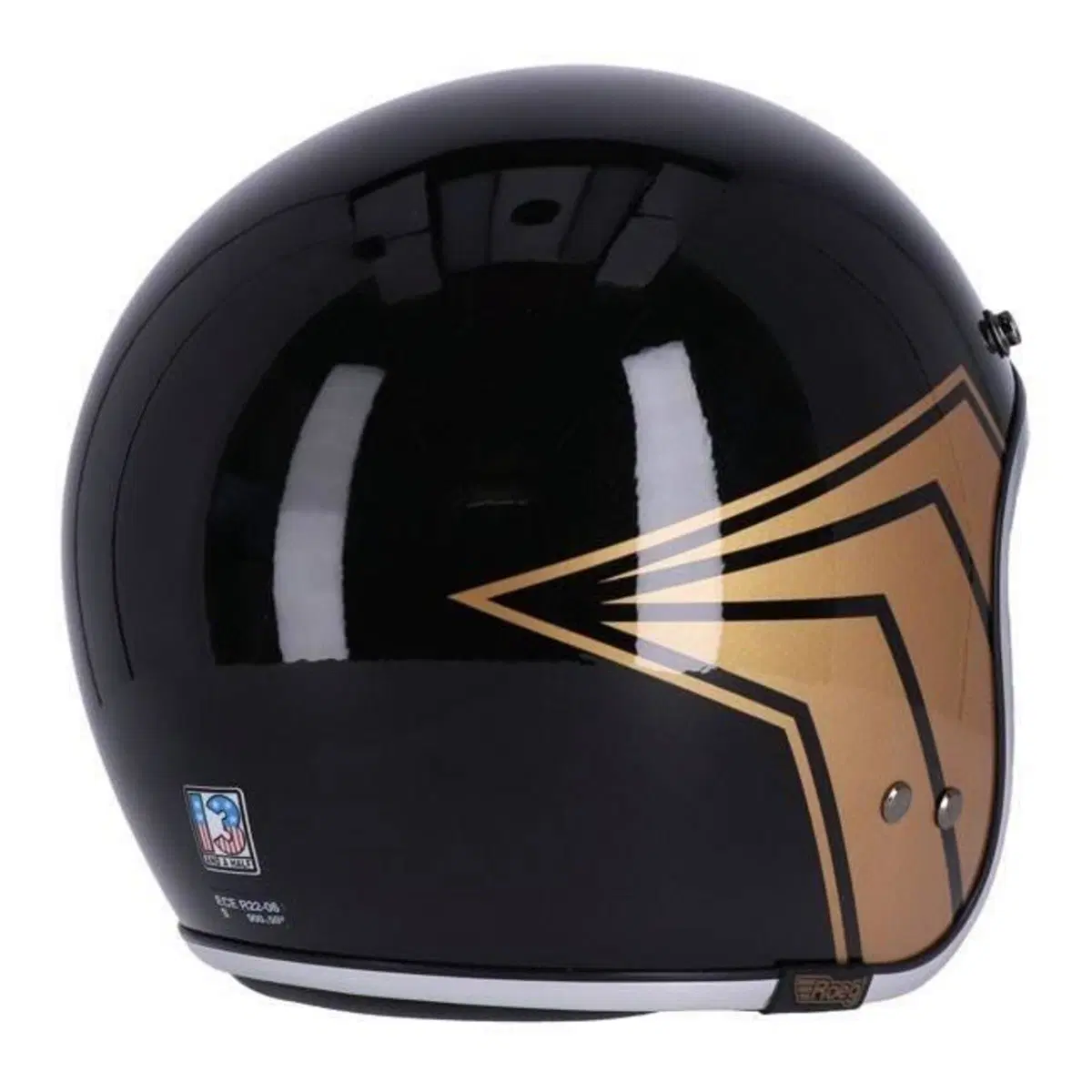 Casco Jet Roeg 13 and a half Nero lucido grafica o (5)
