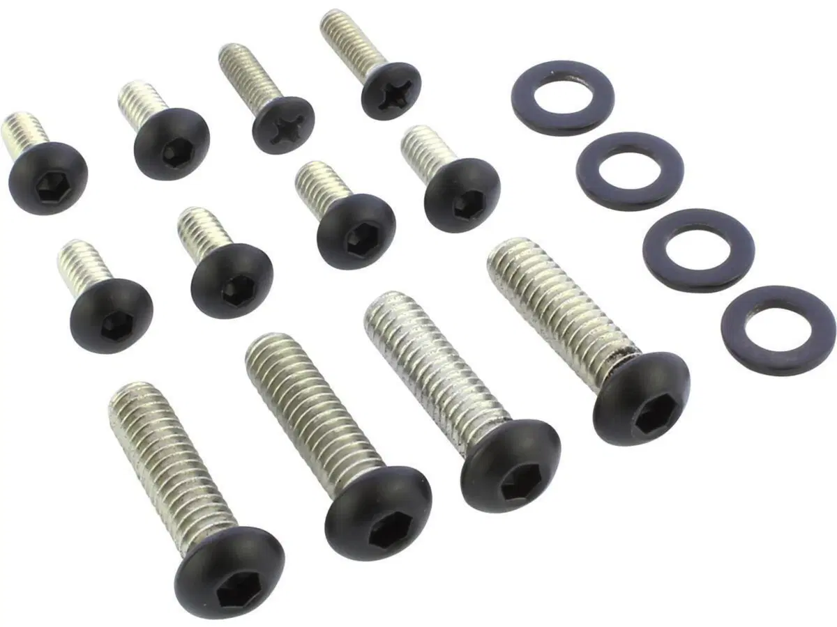 Kit viti comandi manubrio completo nere lucide per 