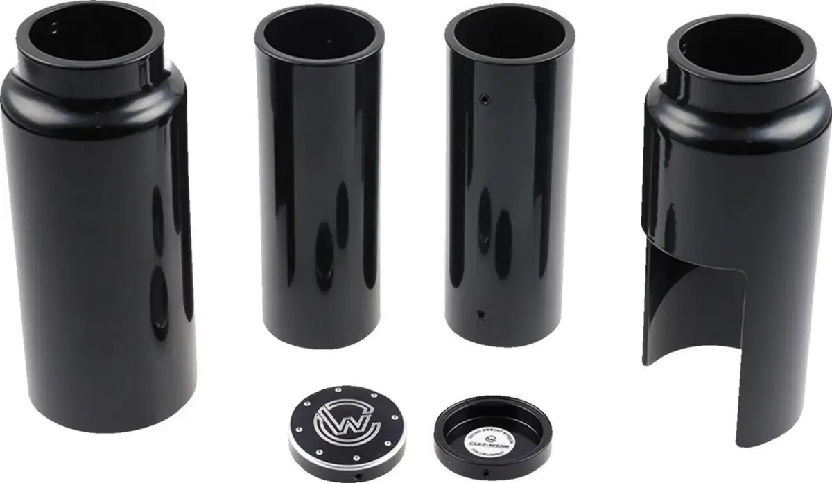 Kit completo Copri Forcelle neri lucidi con logo P 