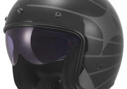 Casco Jet LS2 OF601 Bob II Cosmic Nero Grigio In F