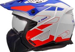 Casco Jet LS2 OF606 Drifter Trek Bianco Blu Rosso