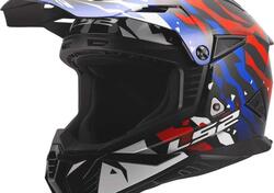 Casco Cross LS2 MX708 Fast II Grotesk Bianco Blu R
