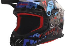 Casco Cross LS2 MX708 Fast II Zombie II Nero Rosso