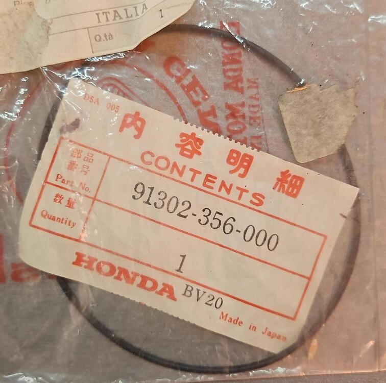 91302356000 O-RING cilindri XR 400 Honda