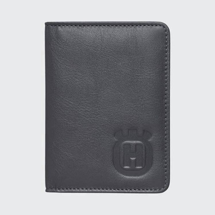 Porta carte di credito in pelle nero Husqvarna Cod