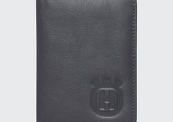 Porta carte di credito in pelle nero Husqvarna Cod