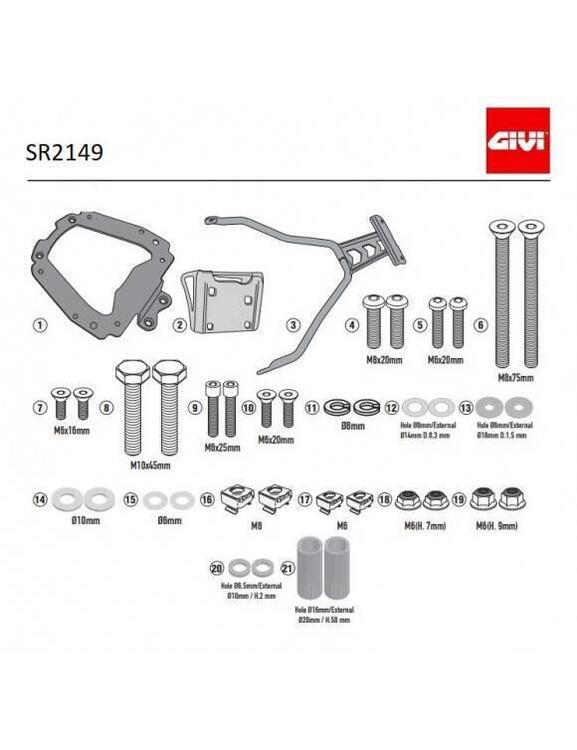 Portapacchi GIVI sr2149 bauletto Monokey/Monolock