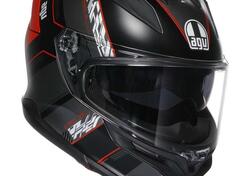 Casco Integrale AGV K7 Kyber Nero Rosso Opaco In F