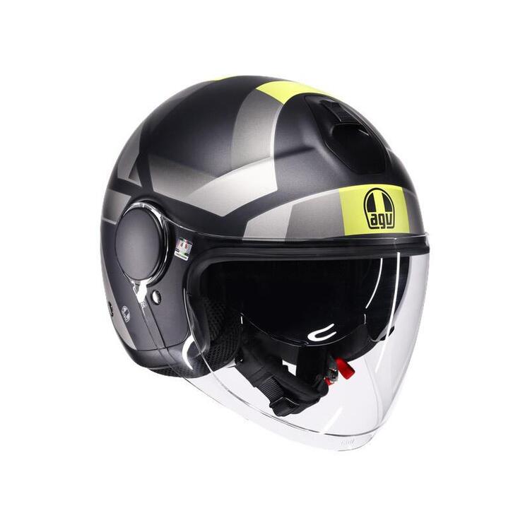 Casco Jet AGV Eteres Camogli Nero Opaco Grigio Gia
