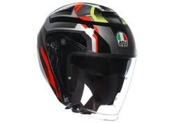 Casco Jet AGV Irides Zurigo Nero Rosso Giallo Fluo