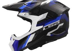 Casco Cross LS2 MX703 X-Force Phantom Blu Bianco I