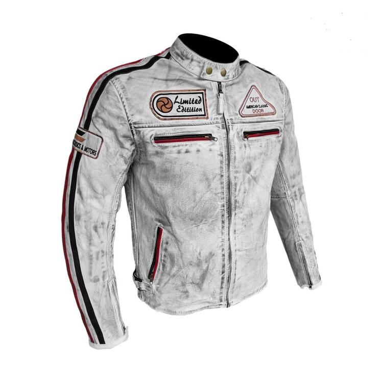 Giubotto Moto In Vera Pelle Cafè Race Vintage S-Techmoto