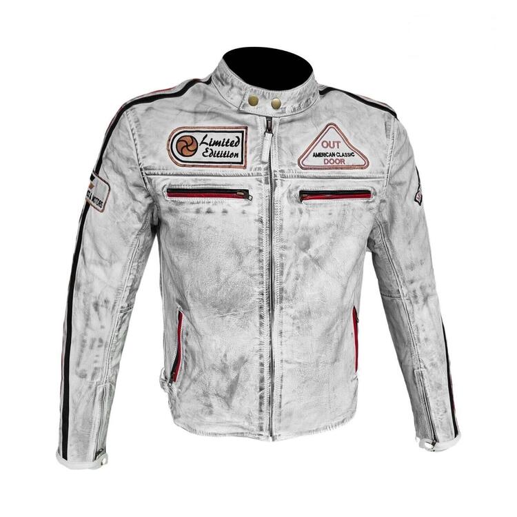 Giubotto Moto In Vera Pelle Cafè Race Vintage S-Techmoto (2)