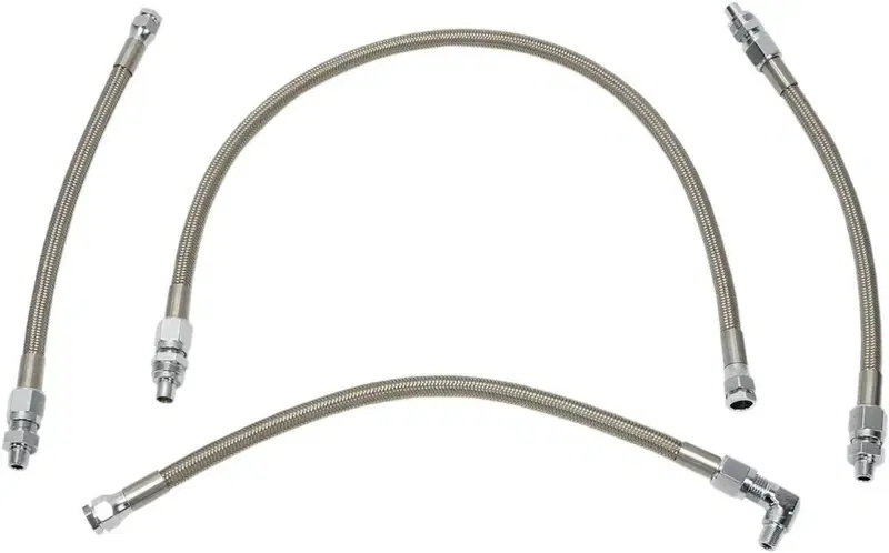 Kit tubi olio in treccia inox per Softail dal 1992 Drag Specialties