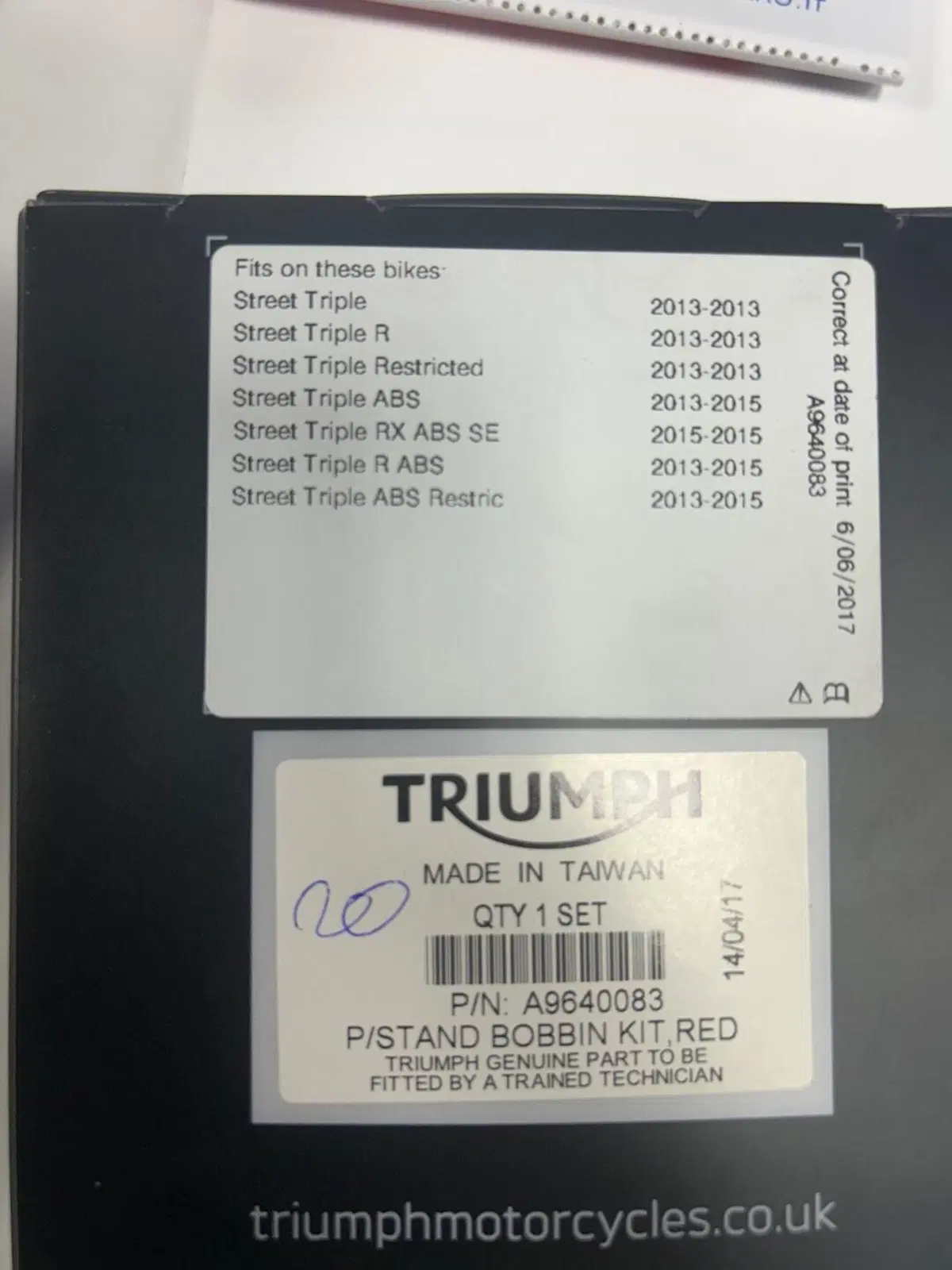 Kit tamponi di supporto Triumph (2)