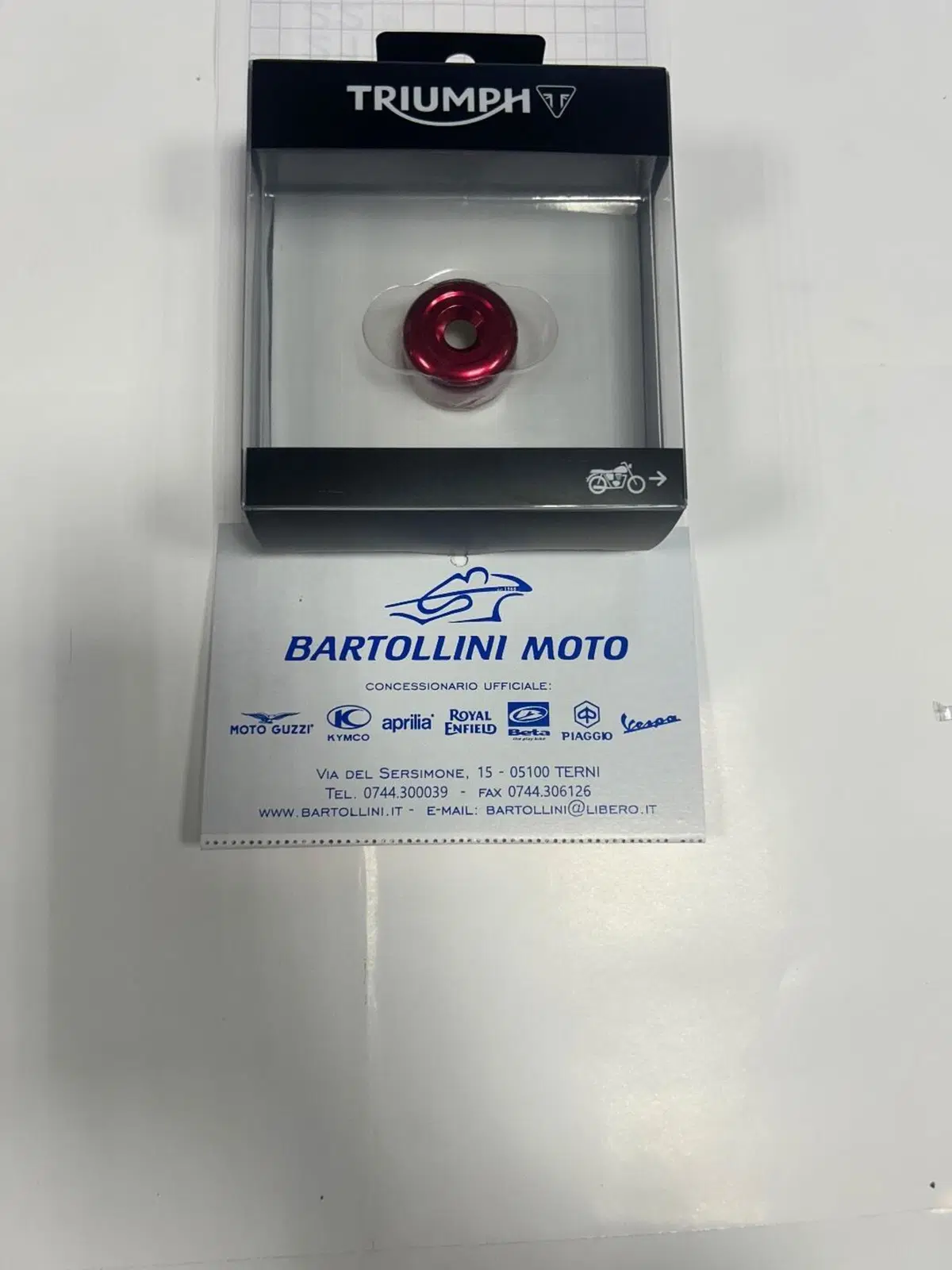 Tampone manubrio in ergal rosso Triumph