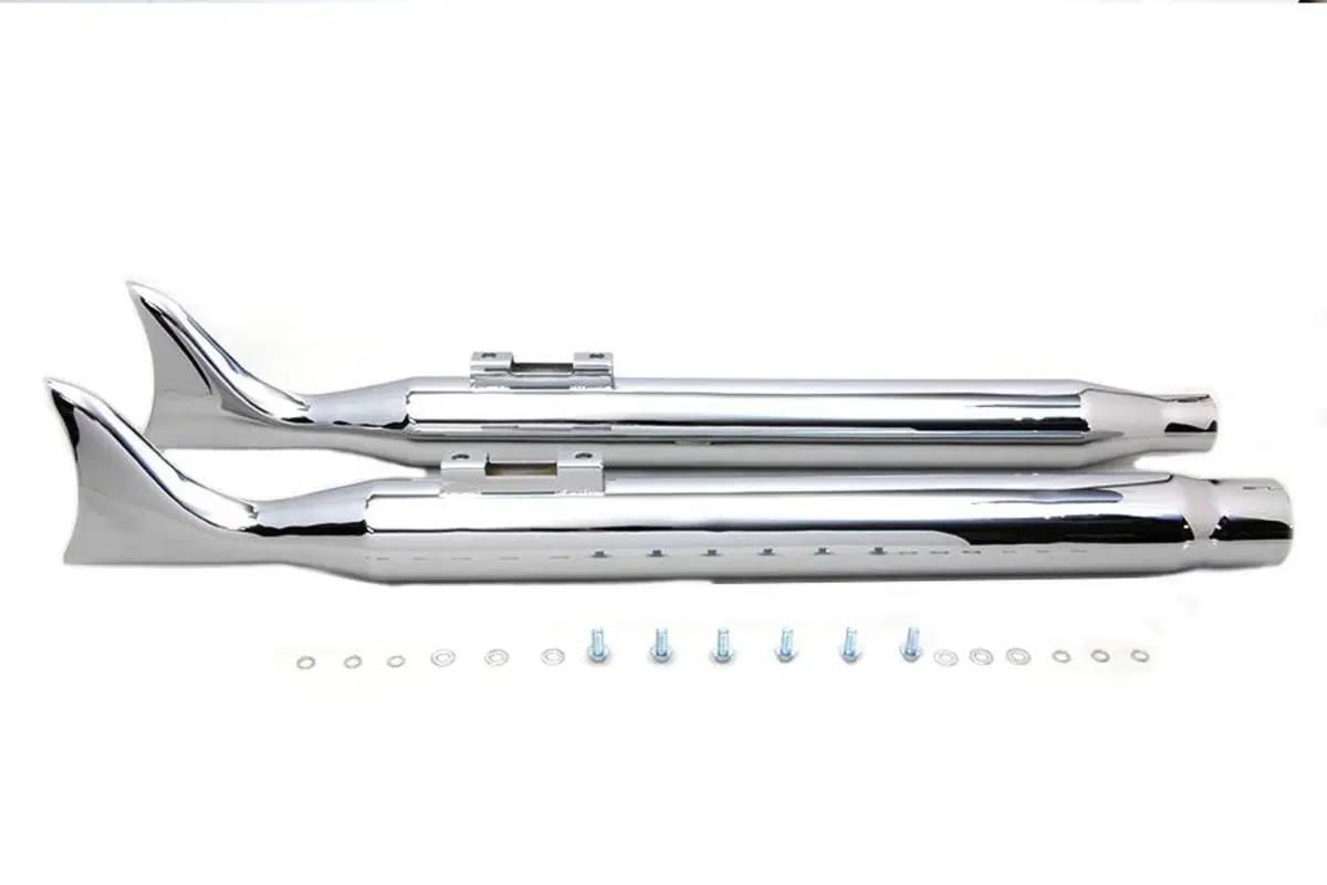 Marmitte Fishtail cromate da 3" per Touring M8 dal 