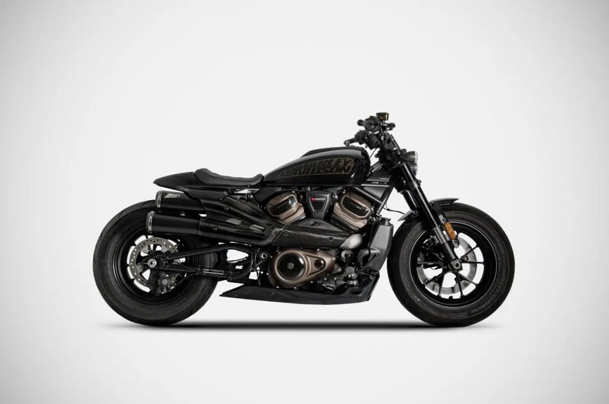 Scarico 2 in 1 in 2 Zard Top Gun nero/inox/carboni