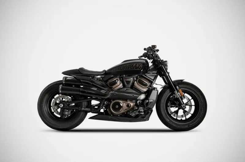 Scarico 2 in 1 in 2 Zard Top Gun nero/inox/carboni