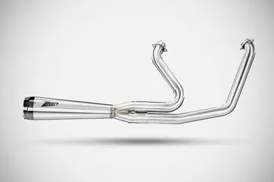 Scarico 2 in 1 Racing lucido Zard per Softail Fat