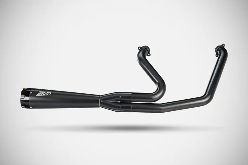 Scarico 2 in 1 Racing nero Zard per Softail Fat Bo