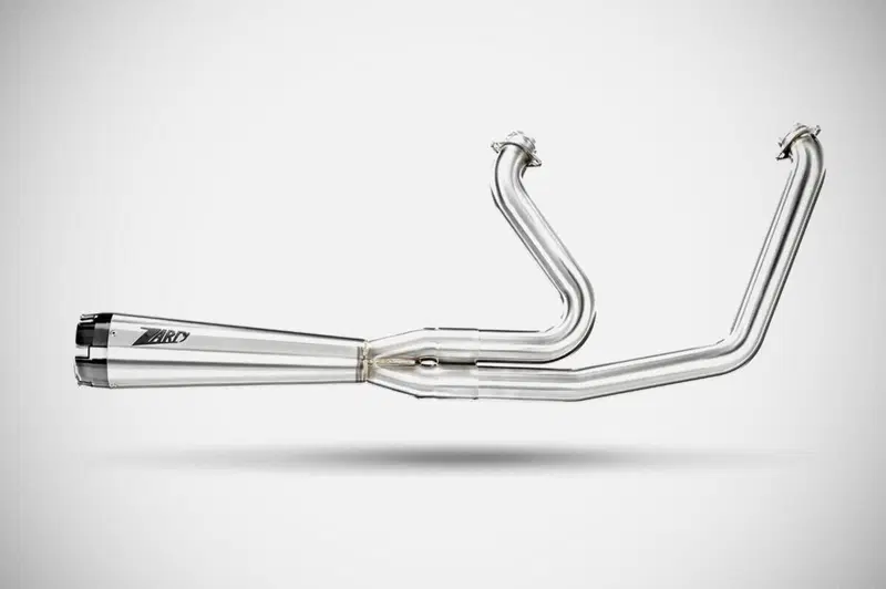 Scarico 2 in 1 Racing lucido Zard per Softail Fat