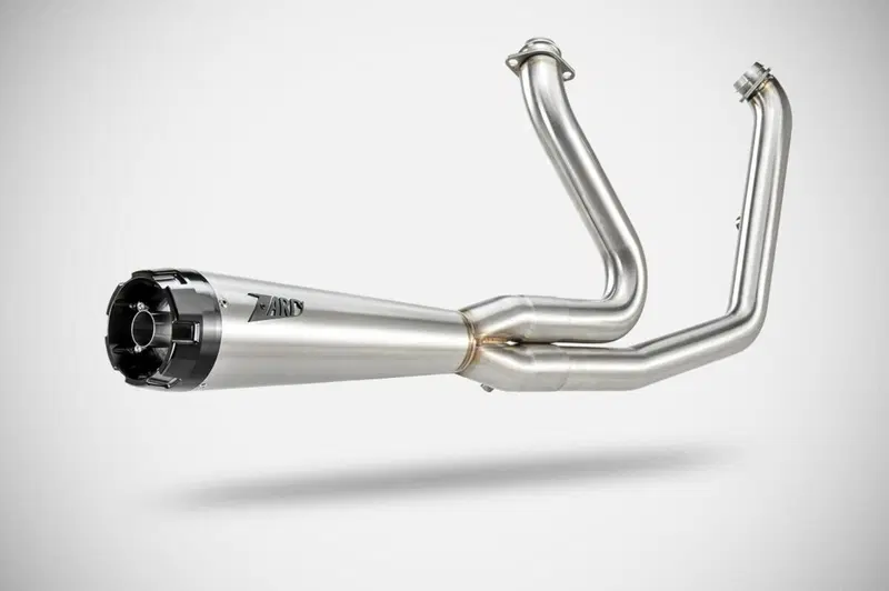 Scarico 2 in 1 Racing satinato Zard per Softail Lo