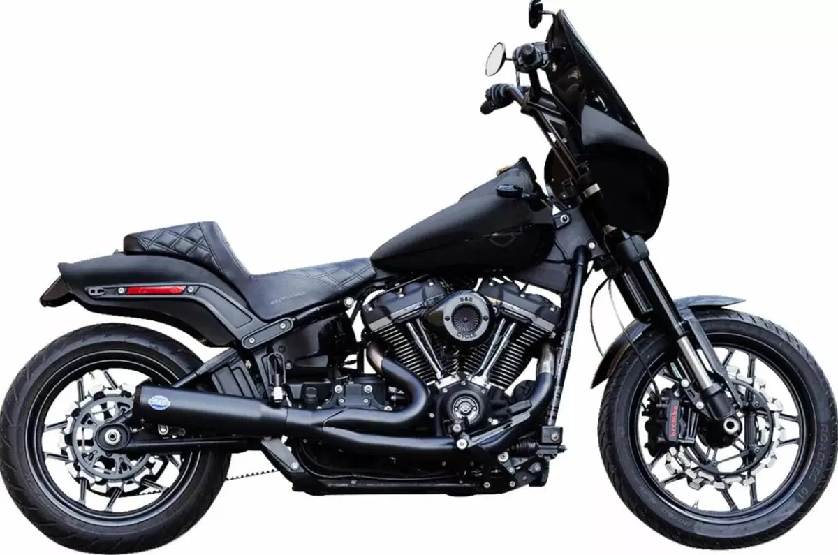Scarico 2 in 1 S&S Qualifier Race nero per Softail 