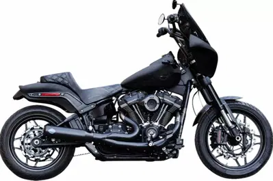 Scarico 2 in 1 S&amp;S Qualifier Race nero per Softail 
