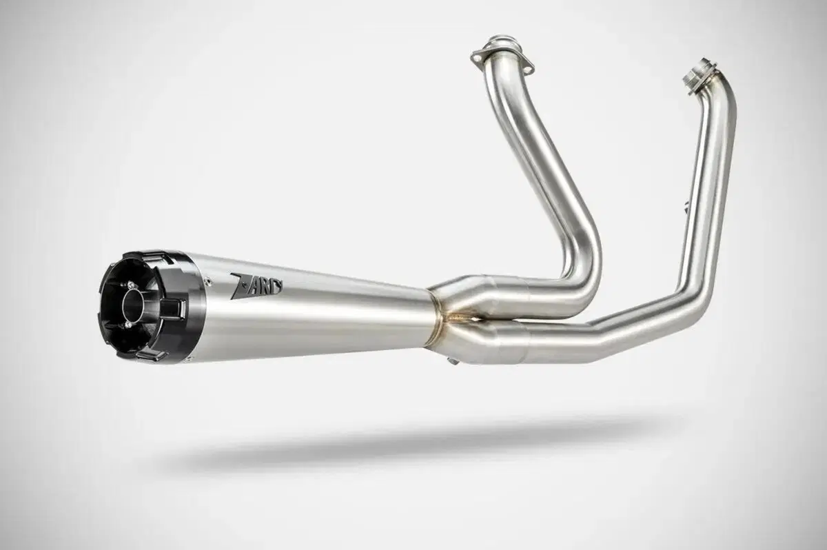 Scarico 2 in 1 Racing satinato Zard per Softail d