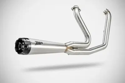 Scarico 2 in 1 Racing satinato Zard per Softail d
